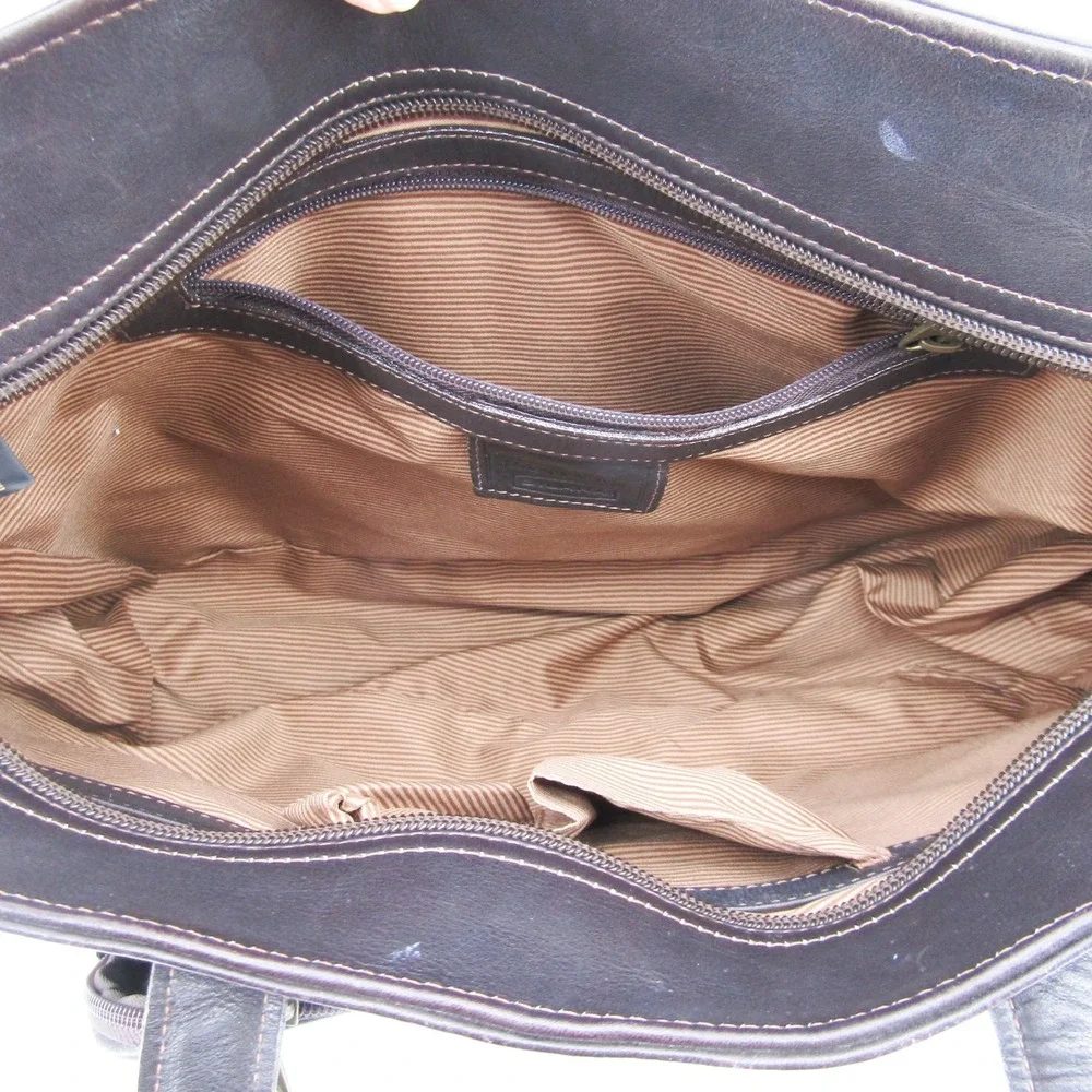 Santa Fe Dilana Briefcase Men's Leather Laptop Vintage Distress Dark brown